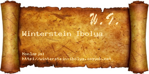 Winterstein Ibolya névjegykártya